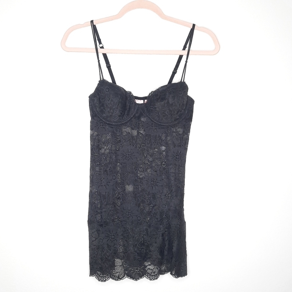 Victoria's Secret Black Lace Night Gown 34B